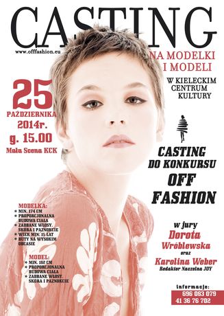 Kieleckie Centrum Kultury Moda Casting na modeki Off Fashion 