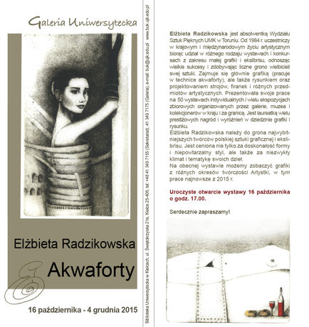 Biblioteka Uniwersytecka UJK Kultura Elżbieta Radzikowska ''Akwaforty'' 