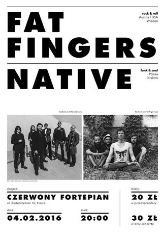 Czerwony Fortepian Muzyka Koncert Fat Fingers & Native 