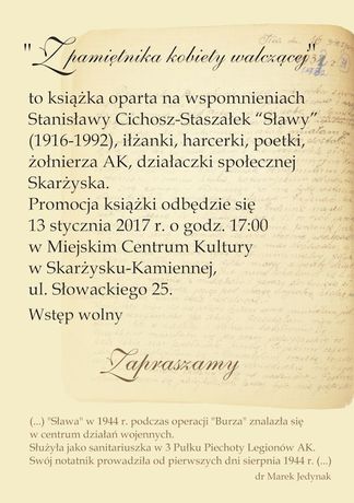 Miejskie Centrum Kultury, Skarżysko-Kamienna Literatura Z pamiętnika kobiety walczącej - promocja książki 