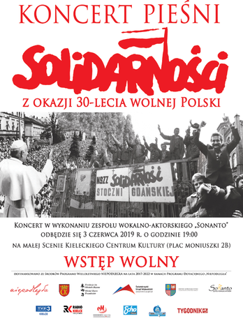 Kieleckie Centrum Kultury Kultura Koncert Pieśni Solidarności z okazji 30-lecia wolnej Polski 