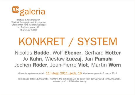 Galeria xs Sztuki plastyczne Konkret/System 